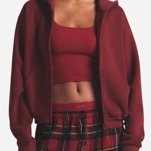 Skims Cotton Fleece Zip-up Hoodie